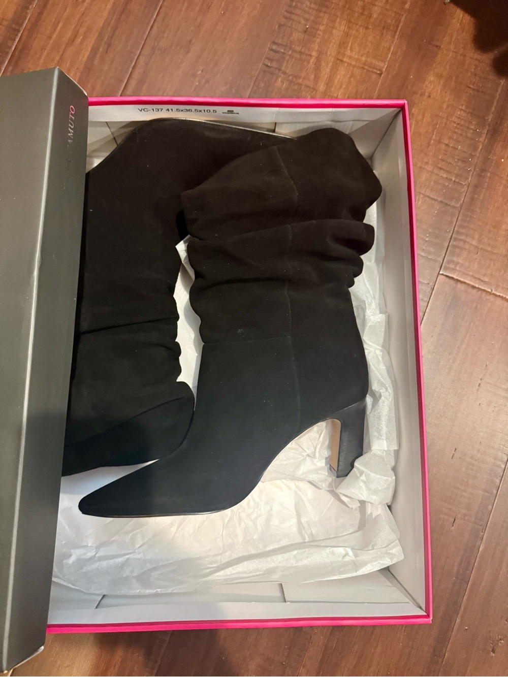 Vince Camuto Skylar Black Suede Slouch Boots NWT 8.5